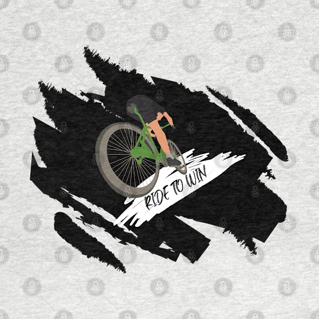 black white green brown ride to win bike bicycle t-shirt design concept dress cloth costume by ACH PAINT